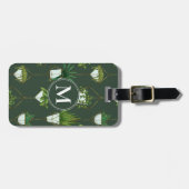 幾何学的つる植物パターン ラゲッジタグ (正面横)