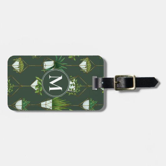 幾何学的つる植物パターン ラゲッジタグ (正面横)