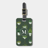 幾何学的つる植物パターン ラゲッジタグ (正面縦)