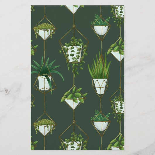 幾何学的つる植物パターン 便箋 (正面)