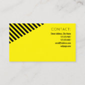 幾何学的でモダンなスタイルの黒及び黄色 名刺 (裏面)