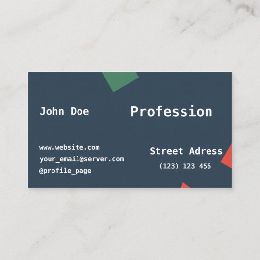 幾何学的でモダンな名刺 名刺 (裏面)