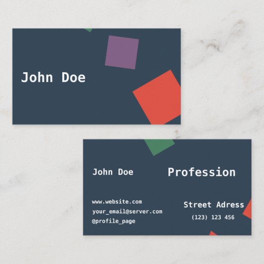 幾何学的でモダンな名刺 名刺 (正面/裏面)