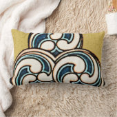 幾何学的で中国ので日本のな円のデザインの枕 ランバークッション (ブランケット)