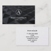 幾何学的で企業のでシックな平野およびモノグラム 名刺 (正面/裏面)