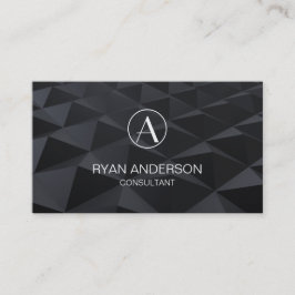 幾何学的で企業のでシックな平野およびモノグラム 名刺