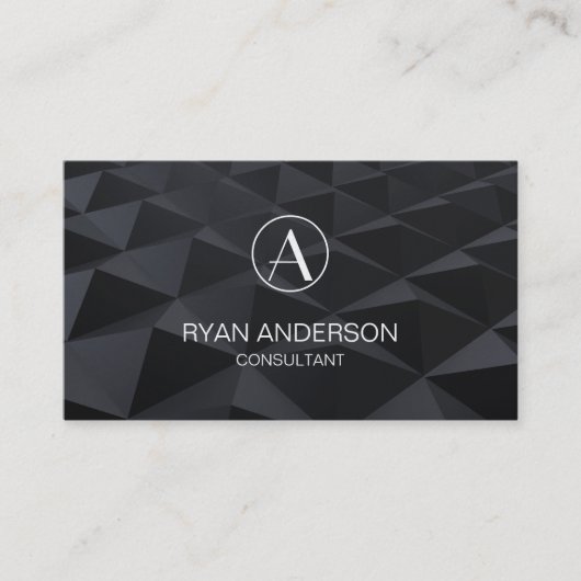 幾何学的で企業のでシックな平野およびモノグラム 名刺 (正面)