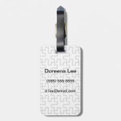 幾何学的で抽象的な床のデザイン ラゲッジタグ (裏面縦)