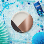 幾何学的で抽象的な色のブロック ペーパープレート (パーティー)