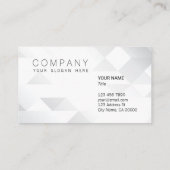 幾何学的で明るい灰色の銀製の名刺 名刺 (裏面)