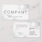 幾何学的で明るい灰色の銀製の名刺 名刺 (正面/裏面)