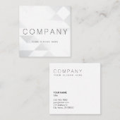 幾何学的で明るいGreySilverの正方形の名刺 スクエア名刺 (正面/裏面)