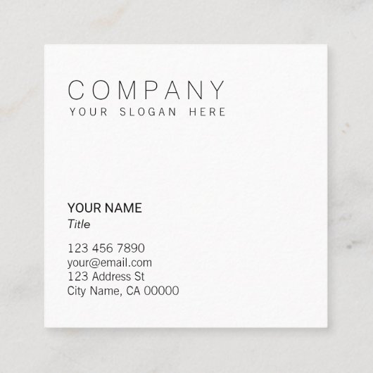 幾何学的で明るいGreySilverの正方形の名刺 スクエア名刺 (裏面)