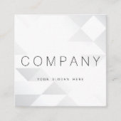 幾何学的で明るいGreySilverの正方形の名刺 スクエア名刺 (正面)