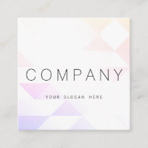 幾何学的で明るいPastelPinkの正方形の名刺
