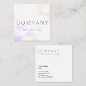 幾何学的で明るいPastelPinkの正方形の名刺 スクエア名刺 (正面/裏面)