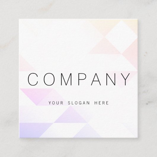 幾何学的で明るいPastelPinkの正方形の名刺 スクエア名刺 (正面)