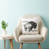 幾何学的で眠いバッファロー。 モダン。 白黒 クッション (椅子)