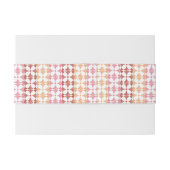 幾何学的で赤いイカットのストライプなパターン 招待状ベリーバンド (裏面例)