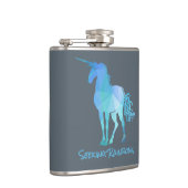 幾何学的で青いユニコーン フラスク (右)