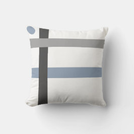 幾何学的で黒い灰色の青く白いバー クッション