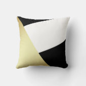 幾何学的で黒く、白い及び金属金ゴールド クッション (裏面)