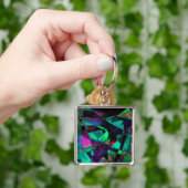 幾何学的で、カラフルで、汚い抽象美術 キーホルダー (手)