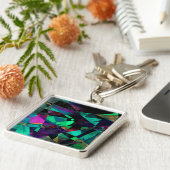 幾何学的で、カラフルで、汚い抽象美術 キーホルダー (側面)