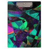 幾何学的で、カラフルな、織り目加工の抽象美術 クリップボード (正面)