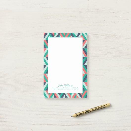 幾何学的なあなたの一流の|の世紀半ばのモダンを加えて下さい ポストイット (デスク上)