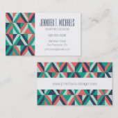 幾何学的なあなたの一流の|の世紀半ばのモダンを加えて下さい 名刺 (正面/裏面)