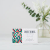 幾何学的なあなたの一流の|の世紀半ばのモダンを加えて下さい 名刺 (スタンド正面)