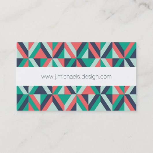 幾何学的なあなたの一流の|の世紀半ばのモダンを加えて下さい 名刺 (裏面)