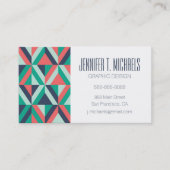 幾何学的なあなたの一流の|の世紀半ばのモダンを加えて下さい 名刺 (正面)