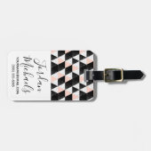 幾何学的なあなたの一流の|手描きの三角形を加えて下さい ラゲッジタグ (正面横)