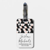 幾何学的なあなたの一流の|手描きの三角形を加えて下さい ラゲッジタグ (裏面縦)