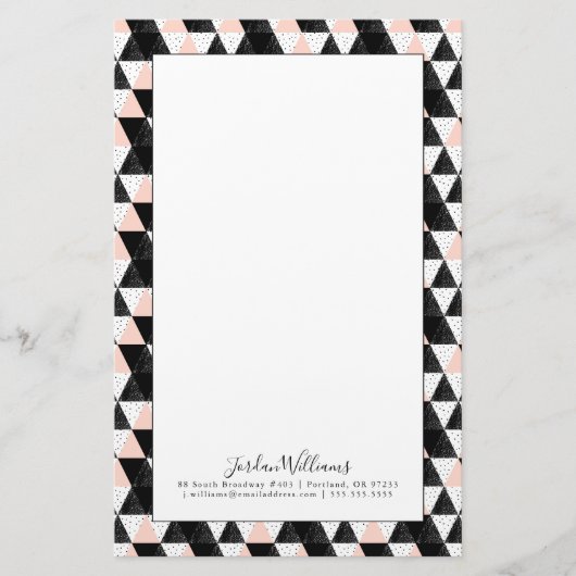 幾何学的なあなたの一流の|手描きの三角形を加えて下さい 便箋 (正面)