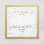 幾何学的なはさみの大理石の美容師のアポイントメント スクエア名刺 (裏面)