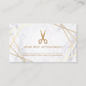 幾何学的なはさみの大理石の美容師のアポイントメント 名刺 (正面)