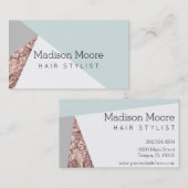 幾何学的なばら色の金ゴールドの名刺 名刺 (正面/裏面)