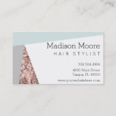 幾何学的なばら色の金ゴールドの名刺 名刺 (裏面)