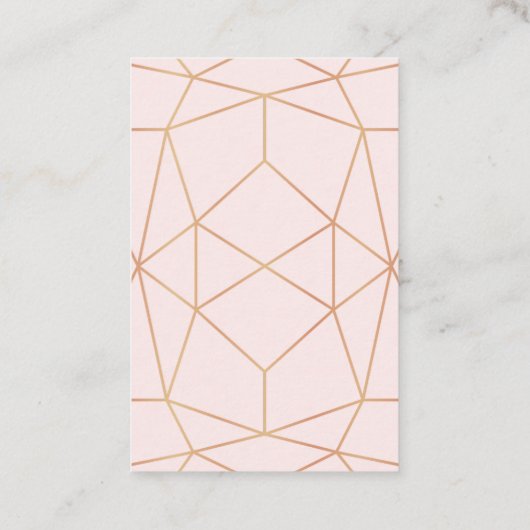 幾何学的なばら色の金ゴールドの泡細い棒のラベル|カスタムな色 名刺 (裏面)