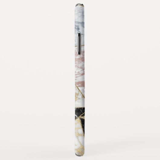 幾何学的なばら色の金ゴールドの白黒の大理石 Case-Mate iPhoneケース (裏面/右)