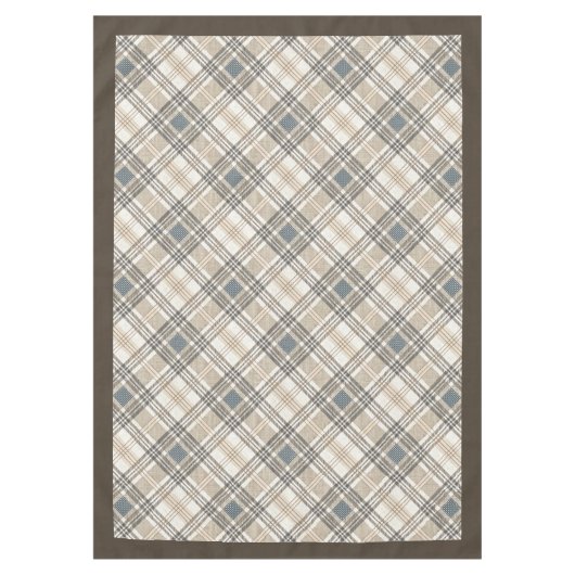 幾何学的なアクセントを持つ自然なトーンテーブルクロス テーブルクロス (正面)