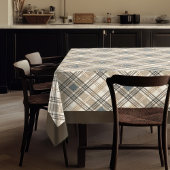 幾何学的なアクセントを持つ自然なトーンテーブルクロス テーブルクロス