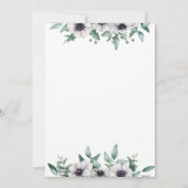 幾何学的なアネモネ ユーカリ ベビーシャワー 招待状 (裏面)