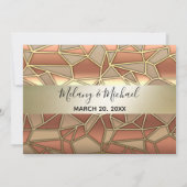 幾何学的なアートデコ ラグジュアリー ゴールド/ブロンズ ウェディング RSPV 招待状 (裏面)
