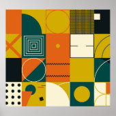 幾何学的なアートワーク:シンプルデザインシェイプ。 ポスター (正面)