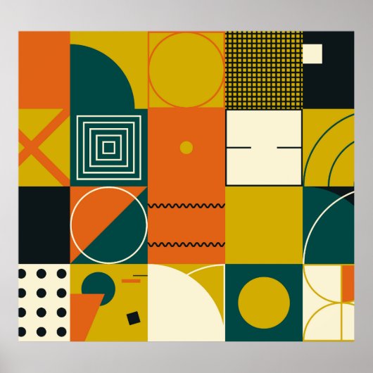 幾何学的なアートワーク:シンプルデザインシェイプ。 ポスター (正面)