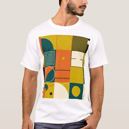 幾何学的なアートワーク:シンプルデザインシェイプ。 Tシャツ (正面)